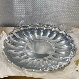 Vintage Wilton large oval fluted silverplated serving tray Columbia PA USA